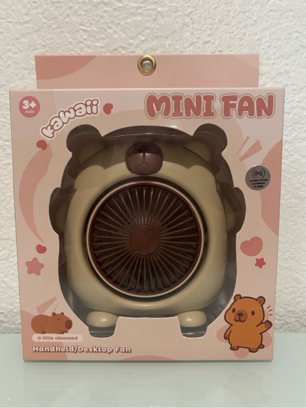 Kawaii Capybara Dessert Mini Handheld Fan Rechargeable USB 3 Speed
